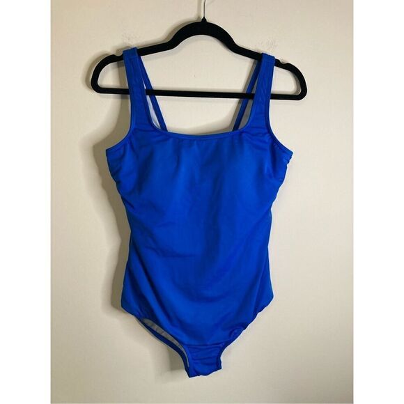 Lands’ End Womens 12 One Piece Swimwear Blue Swim - Picture 1 of 6